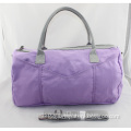 small grey cotton string handle tripper bag solid canvas women duffel bag,travel bag